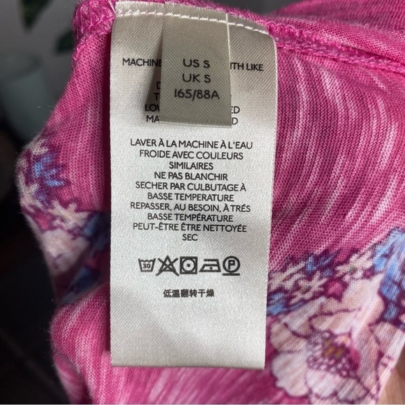 Free People We The Free Pink Floral Clare T-shirt - Picture 5 of 7